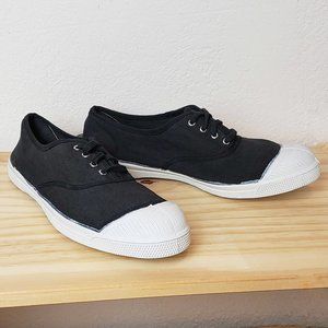 Bensimon French black lace up tennis shoes 39